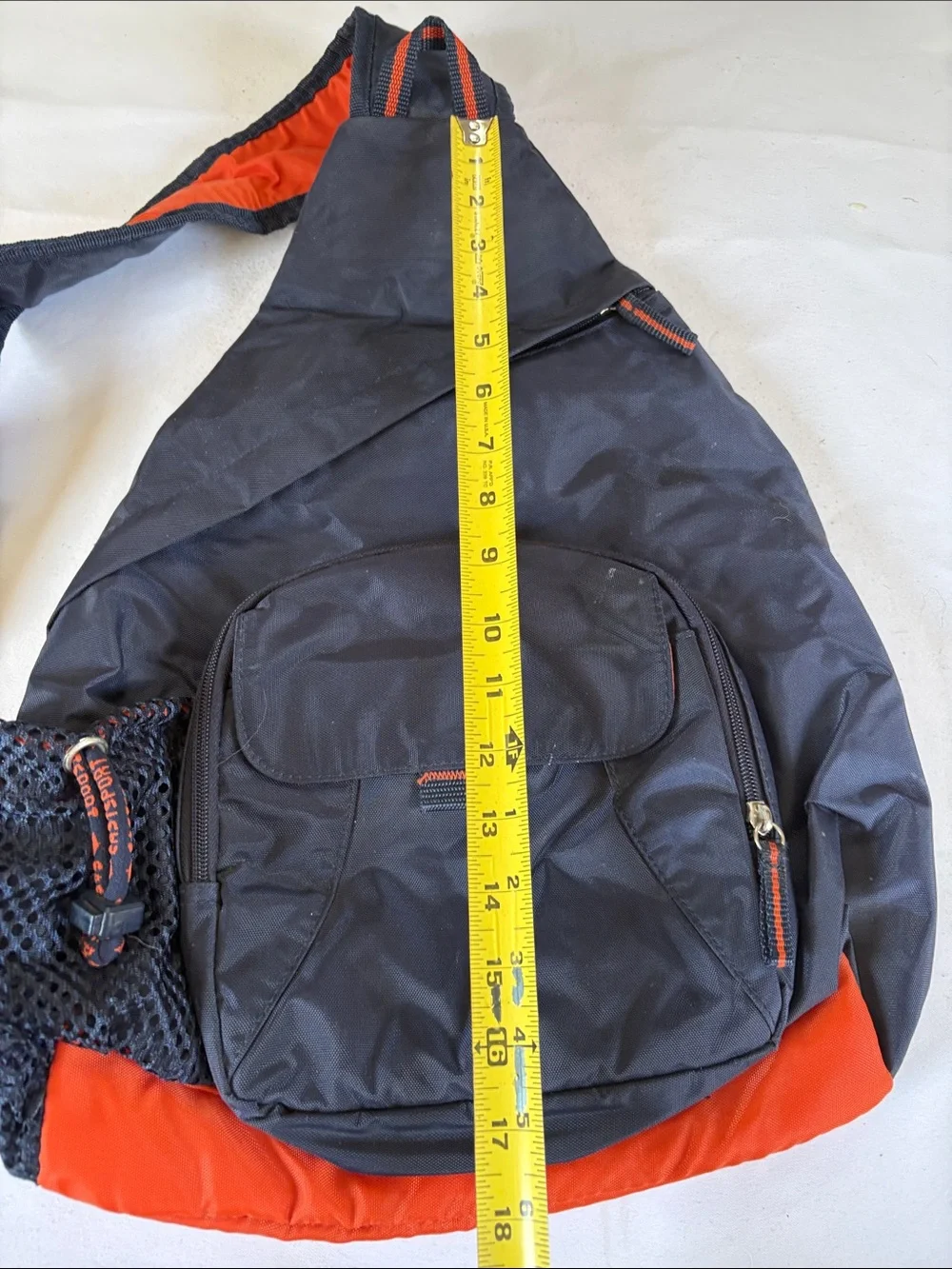 Eastport Blue and Orange Nylon Large Sling Bag